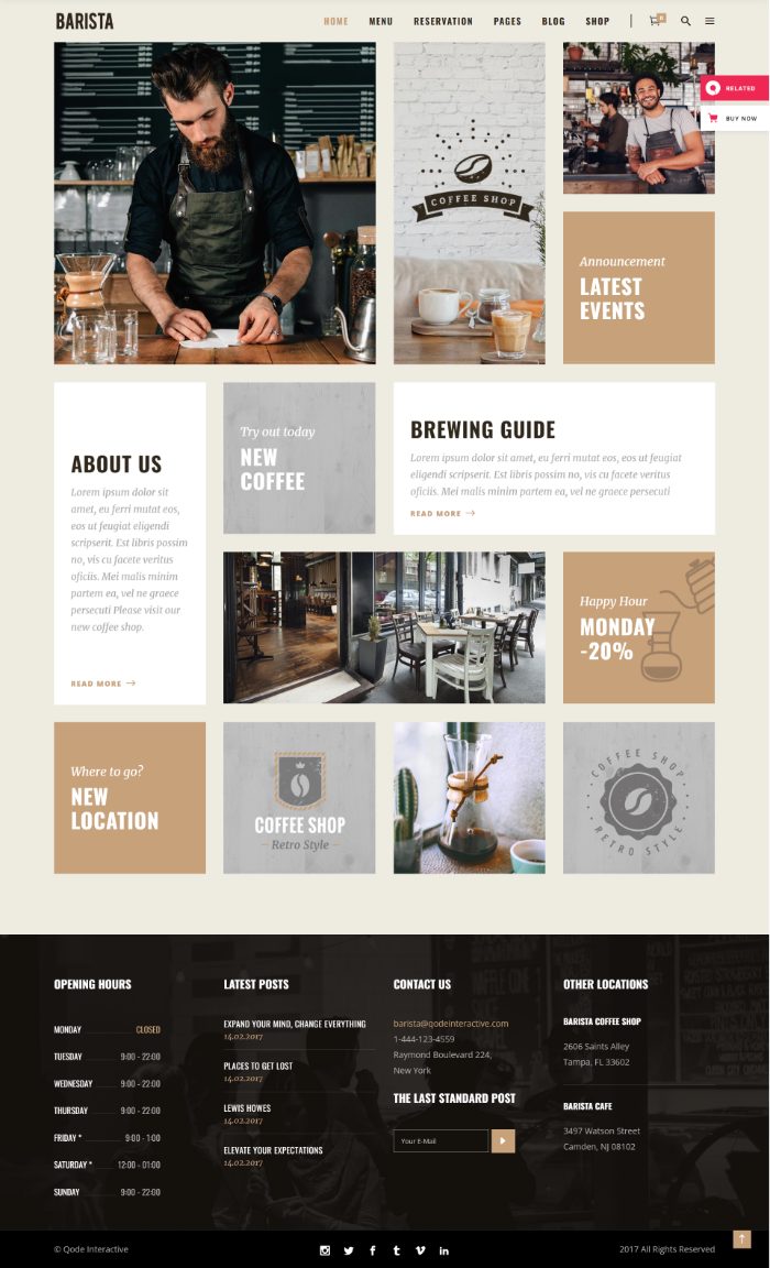 Thiết Kế Website Quán Cà Phê