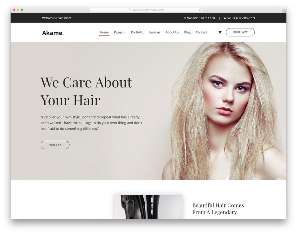 thiết kế website Salon tóc