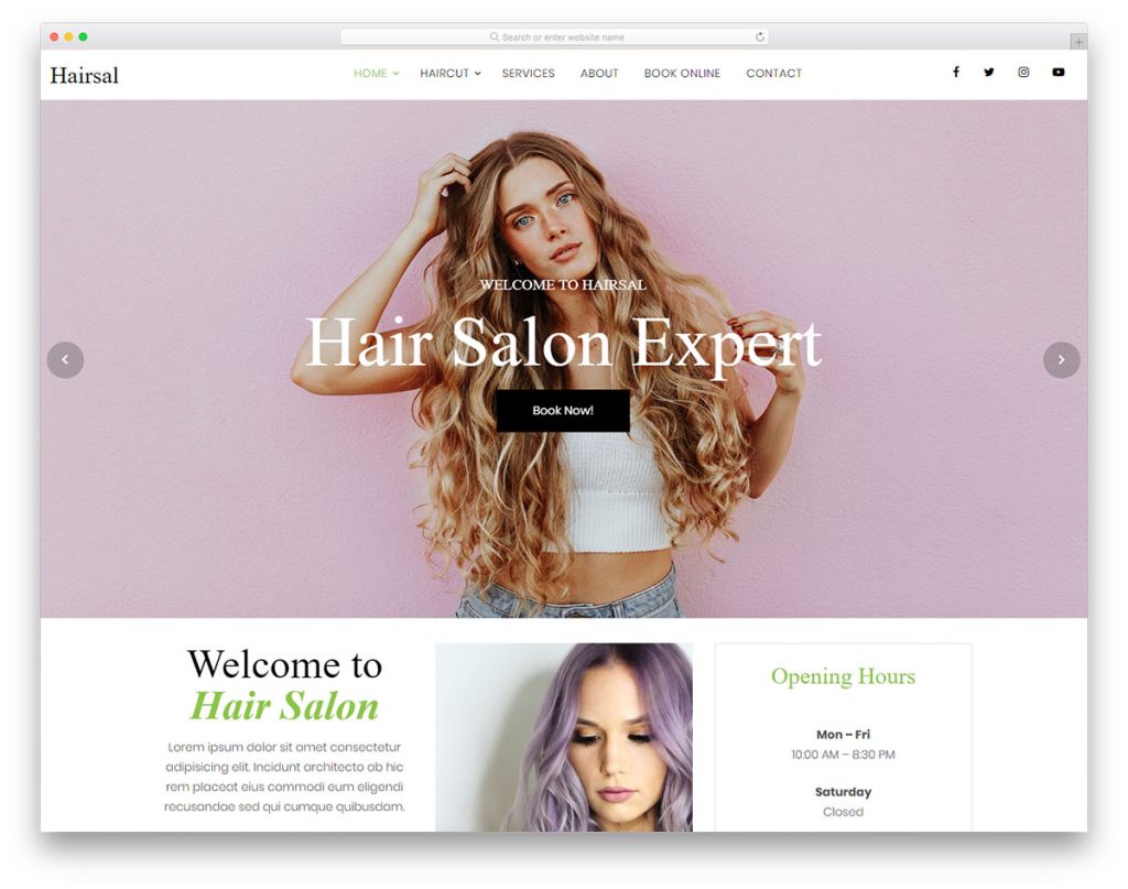 thiết kế website Salon tóc