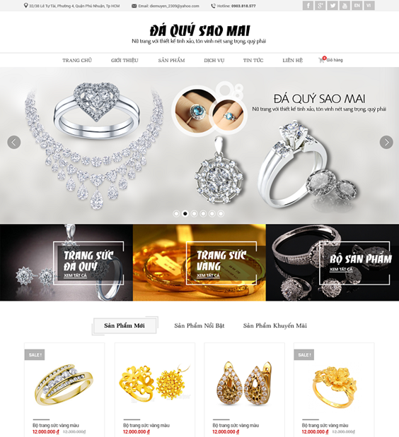 Thiết kế website bán trang sức online