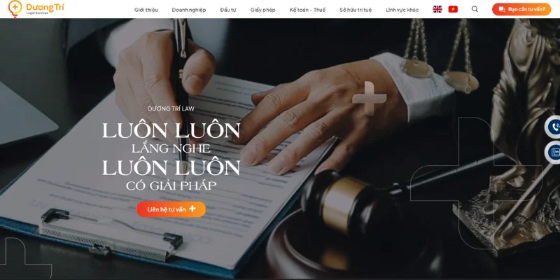 Mẫu thiết kế website tư vấn luật trực tuyến