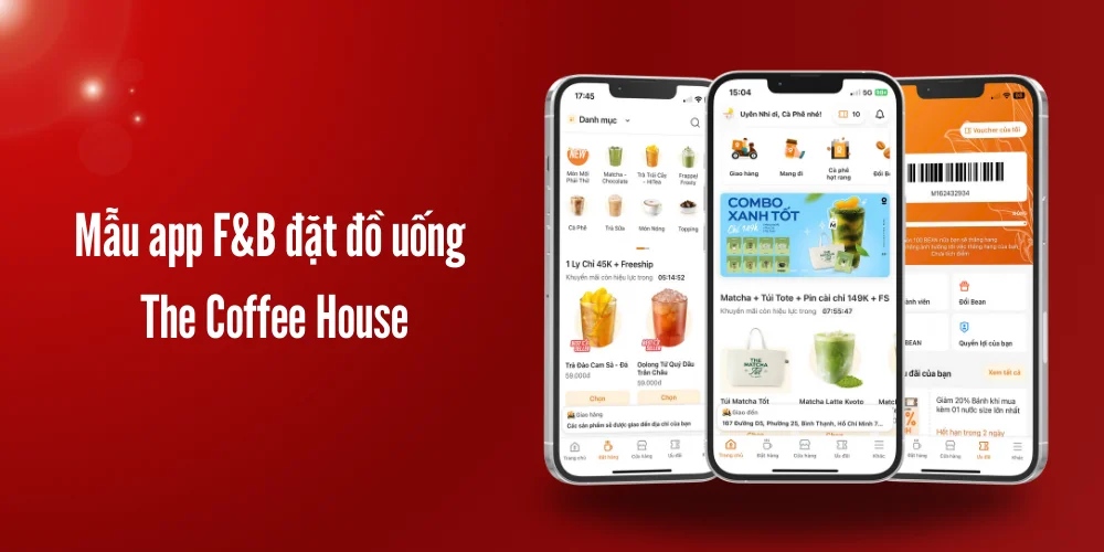 Mẫu app F&B đặt đồ uống – The Coffee House