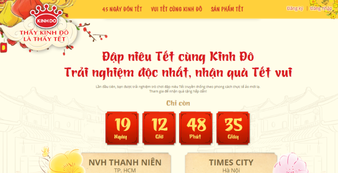 Đồng hồ đếm ngược Tết trên website