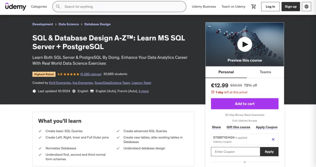 SQL & Database Design A-Z™
