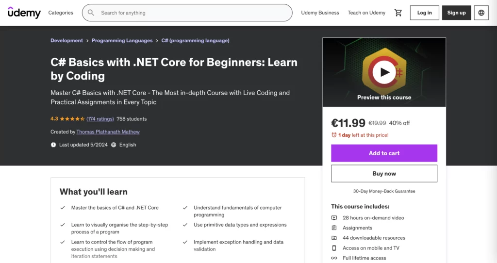 C# Basics with .NET Core for Beginners