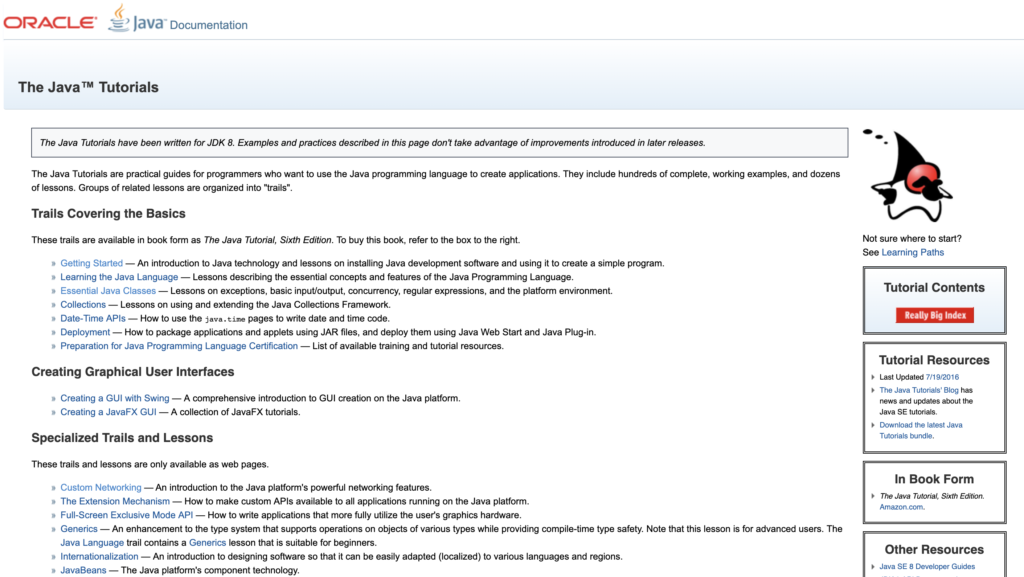 Oracle Java Tutorials