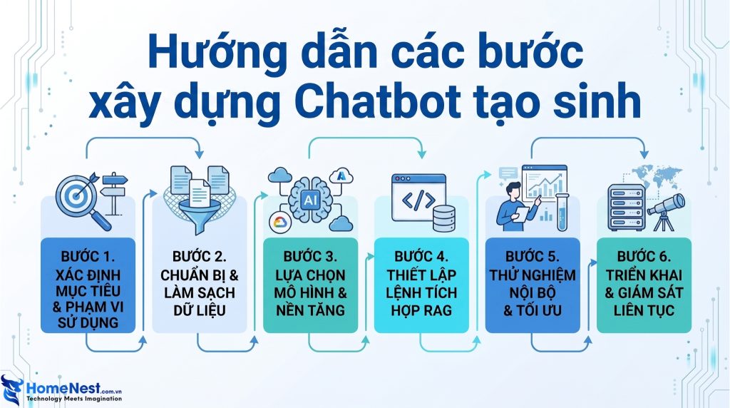 Hướng dẫn các bước xây dựng Chatbot tạo sinh