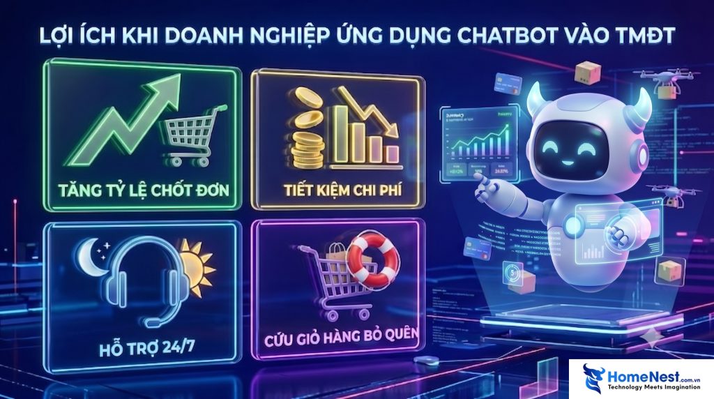 Lợi ích khi doanh nghiệp ứng dụng chatbot vào TMĐT