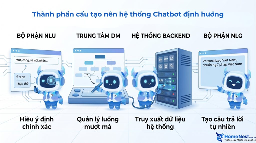 Thành phần cấu tạo nên hệ thống Chatbot định hướng