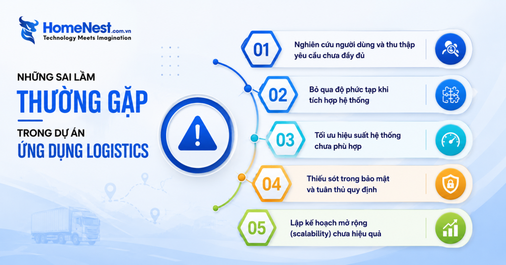 Những sai lầm phổ biến cần tránh trong các dự án ứng dụng di động về logistics
