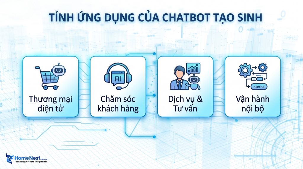 Tính ứng dụng của chatbot tạo sinh