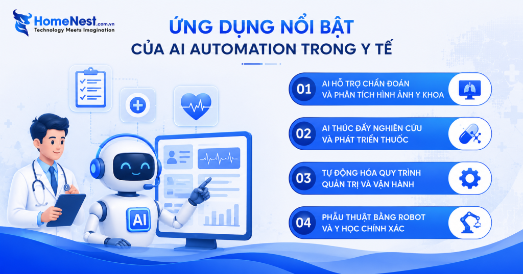 Ứng Dụng Nổi Bật Của AI Automation Trong Y Tế